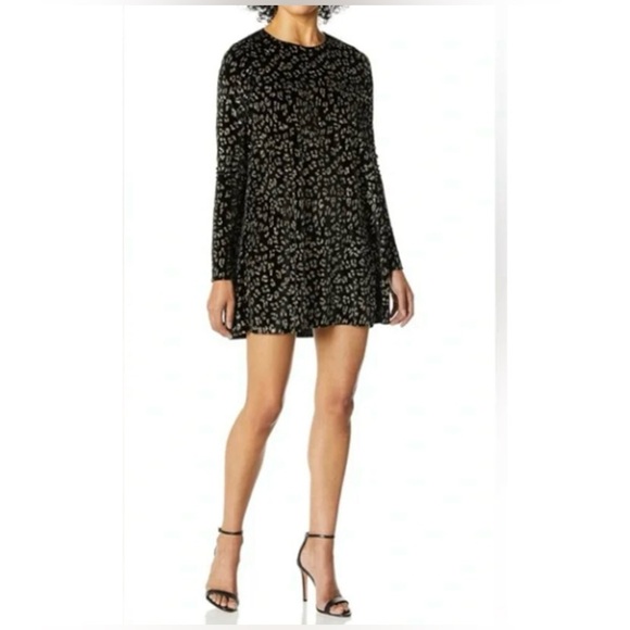 NWT- Show Me Your Mumu Toby Velvet Glitter Cheetah Mini Dress - Picture 3 of 10